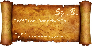 Szútor Barnabás névjegykártya